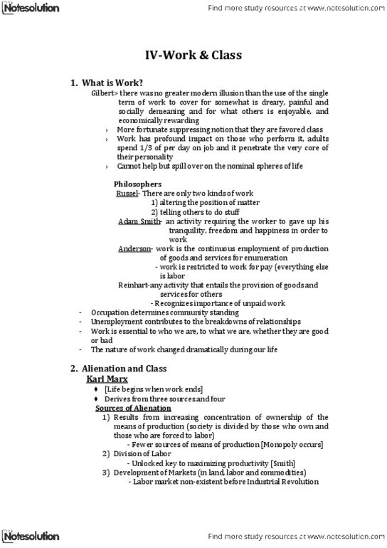 SOSC 1000 Lecture Notes - Underemployment, Nairu thumbnail