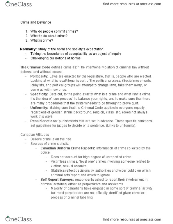 SOC101Y1 Chapter Notes - Chapter 12: Restorative Justice, Social Inequality, Differential Association thumbnail