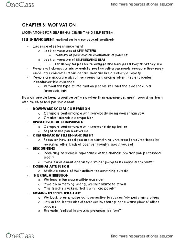 PSYC14H3 Chapter Notes - Chapter 8: Upper Middle Class, Learned Helplessness, Ingroups And Outgroups thumbnail