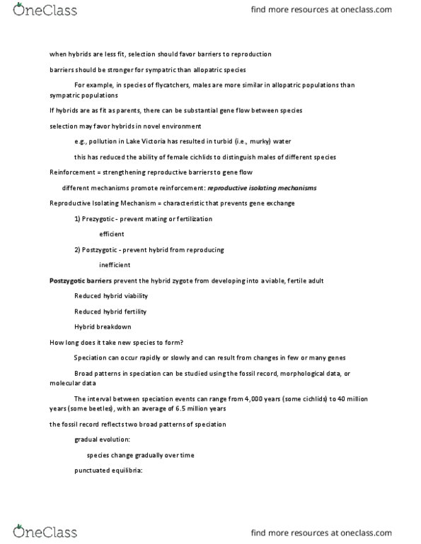 BSC 196 Lecture Notes - Lecture 10: Electric Spark, Reducing Atmosphere, Punctuated Equilibrium thumbnail