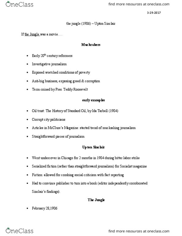 AMST 1154 Lecture Notes - Lecture 16: Formaldehyde, Triethylenetetramine, Anti-Communism thumbnail