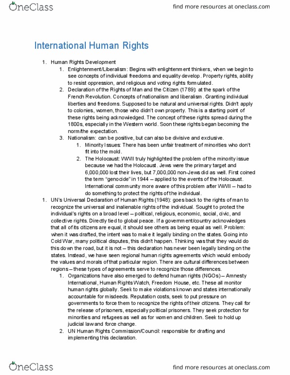 INR 3003 Lecture Notes - Lecture 16: Humanitarian Intervention, Hutu, Rwandan Patriotic Front thumbnail