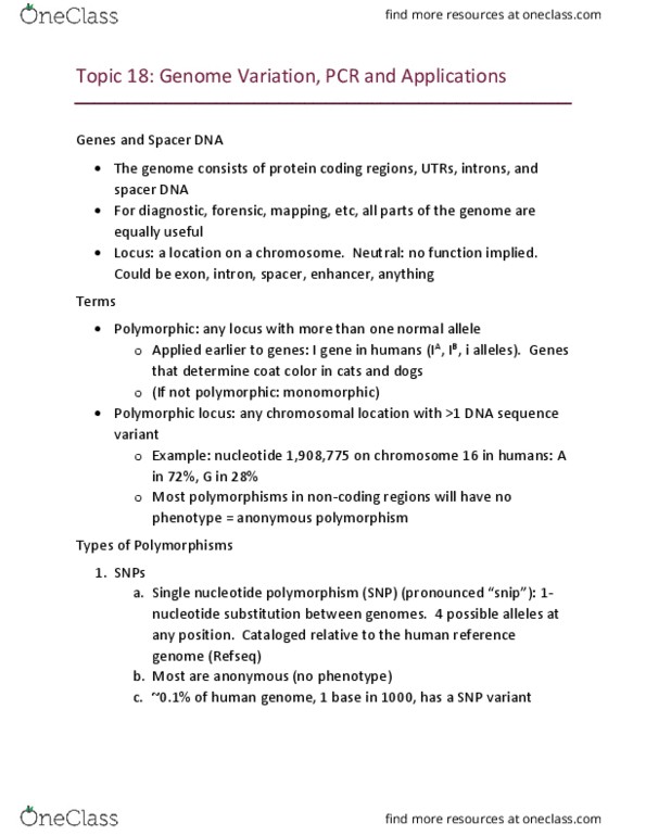 BSC 315 Lecture Notes - Lecture 27: Dna Paternity Testing, Dna Profiling, Statistical Hypothesis Testing thumbnail