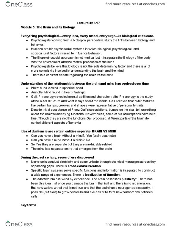 PSYCH 10 Lecture Notes - Lecture 2: Neurotransmission, Agonist, Sympathetic Nervous System thumbnail