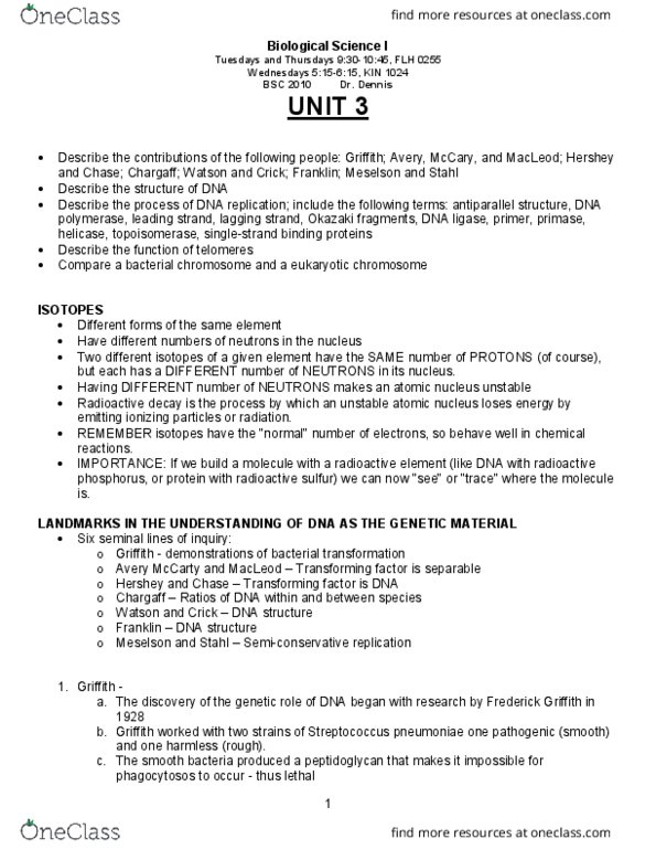 BSC-2010 Lecture Notes - Lecture 3: Release Factor, Hydrolysis, Catabolism thumbnail