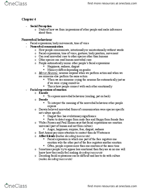 Psychology 2070A/B Chapter Notes - Chapter 4: Fundamental Attribution Error, Constraint Algorithm, Fritz Heider thumbnail