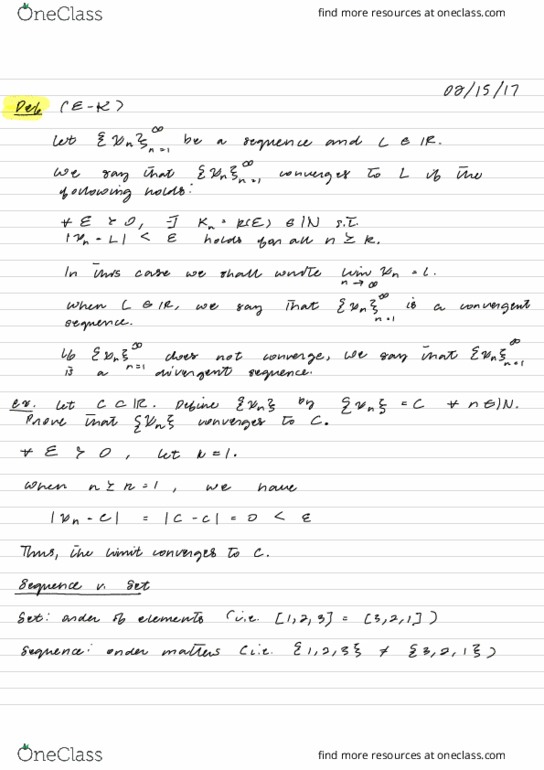 MATH 0413 Lecture Notes - Lecture 22: Itu-R, Limit Of A Sequence thumbnail