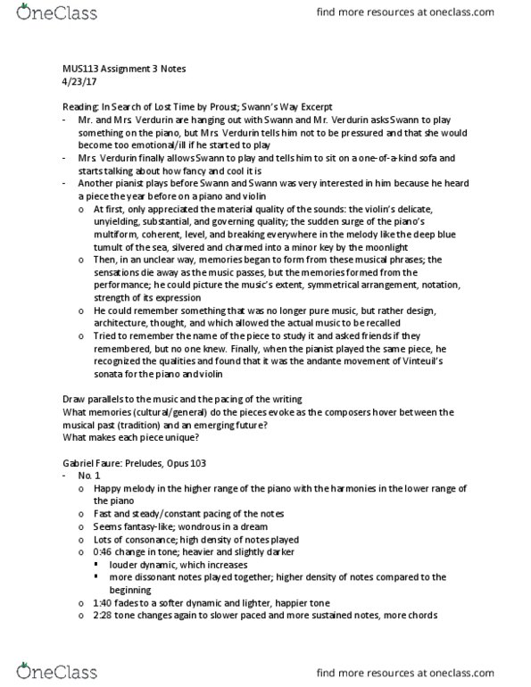 MUS 113 Chapter Notes - Chapter 3: Staccato, Sustain Pedal thumbnail