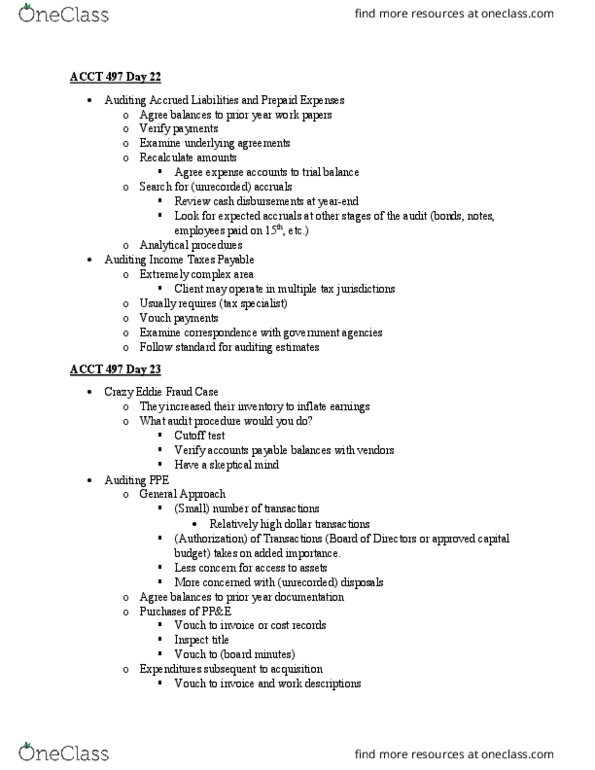 ACCT 497 Lecture Notes - Lecture 22: Costs In English Law, Financial Statement, Round Number thumbnail