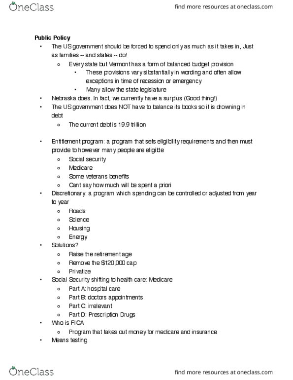 POLS 100 Lecture Notes - Lecture 25: Warren Buffett, Means Test thumbnail