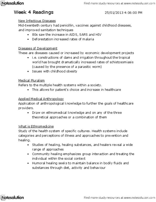 ANTHROP 1AA3 Chapter Notes -Helminths, Childhood Obesity, Schistosomiasis thumbnail