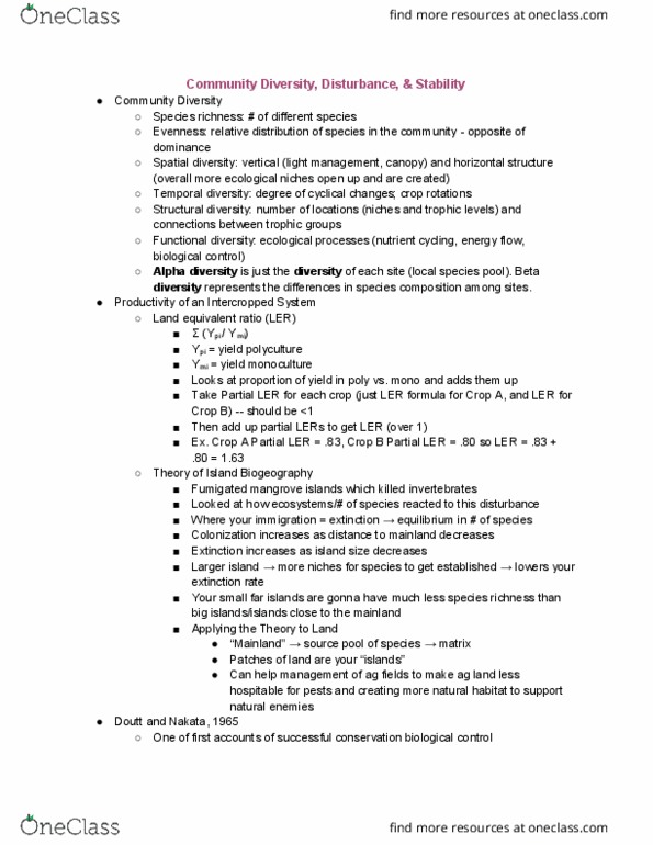 EESC3310 Lecture Notes - Lecture 10: Legume, Evapotranspiration, Spatial Design thumbnail