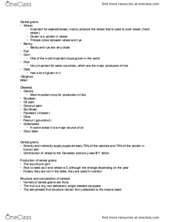 AGRC 112 Lecture Notes - Lecture 10: Lysine, Bulgur, Semolina thumbnail