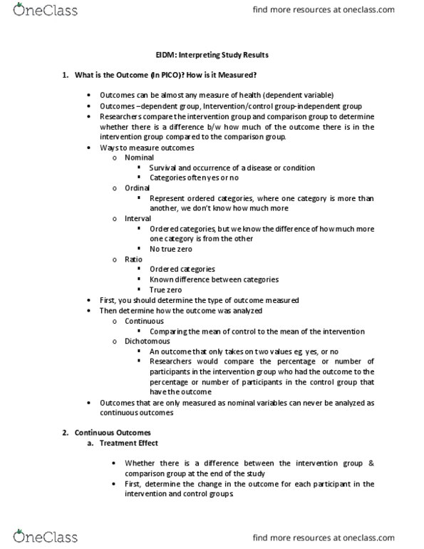 NURSING 2NN3 Lecture Notes - Lecture 5: Glycated Hemoglobin, Absolute Difference, Relative Risk thumbnail