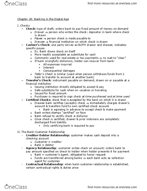 BLS 112 Chapter Notes - Chapter 28: Digital Image, Punitive Damages, Electronic Communications Privacy Act thumbnail