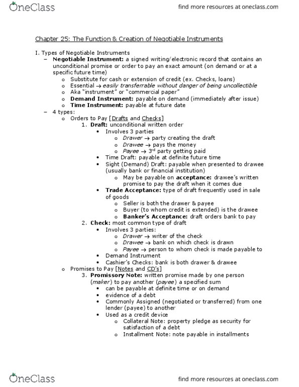 BLS 112 Chapter Notes - Chapter 25: Commercial Paper, Financial Institution thumbnail