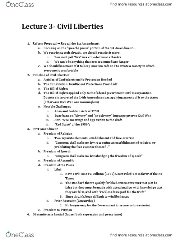 POLS 100 Lecture Notes - Lecture 15: Edward Snowden, Carter Page, Patriot Act thumbnail