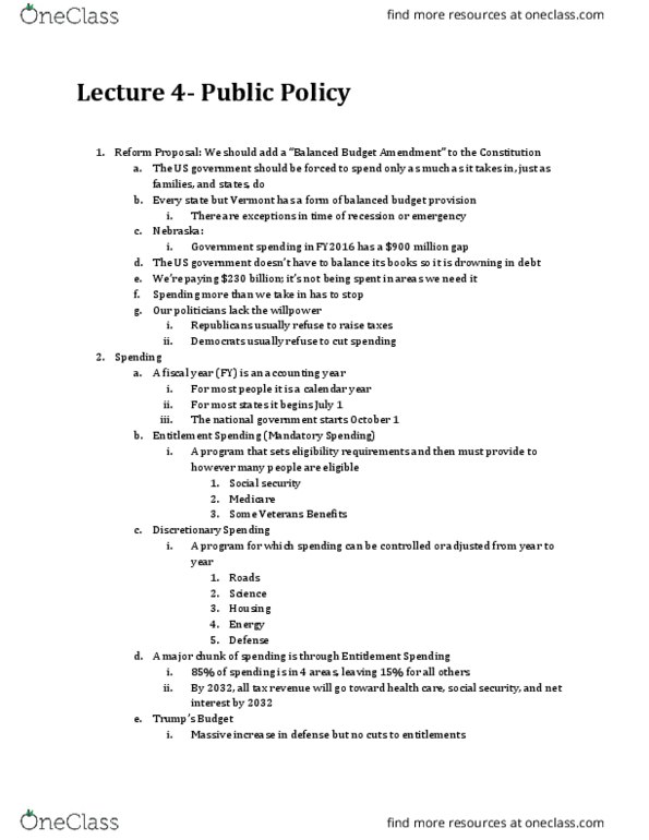 POLS 100 Lecture Notes - Lecture 16: Negative Income Tax, Temporary Assistance For Needy Families, Medigap thumbnail