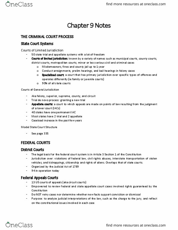 CCJ 3024 Chapter Notes - Chapter 9: Nolle Prosequi, Professional Responsibility, Absolute Immunity thumbnail