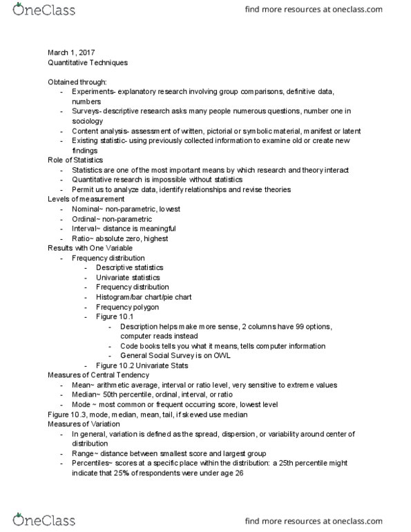 Sociology 2206A/B Lecture Notes - Lecture 9: Mnemonic, Time Series, Official Statistics thumbnail