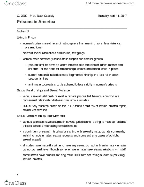 CJ 3302 Lecture Notes - Lecture 8: Temporary Assistance For Needy Families thumbnail