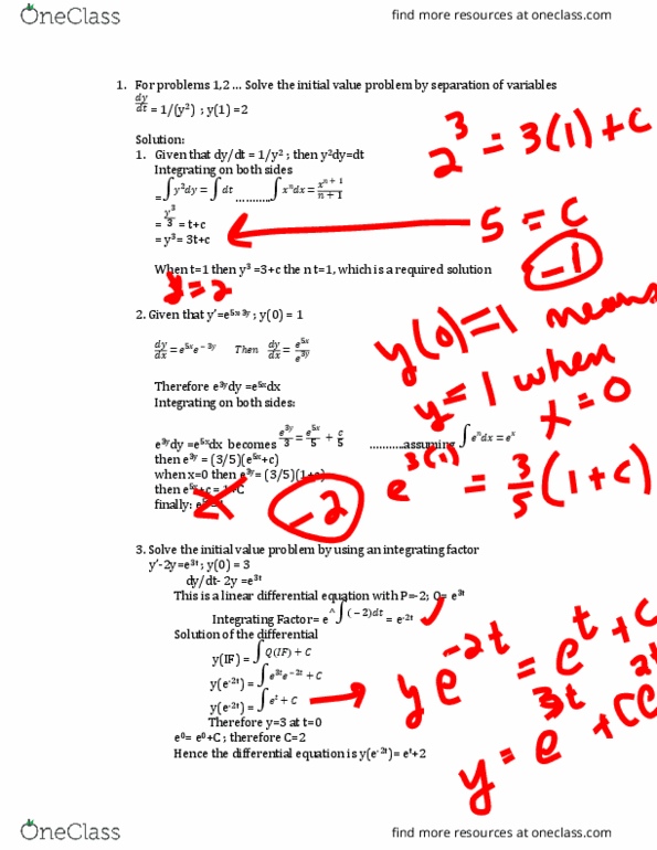 MATH 238 Lecture Notes - Lecture 5: Integrating Factor thumbnail