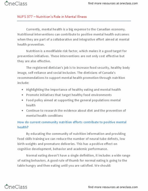 NU FS377 Lecture Notes - Lecture 13: Paradigm Shift, Neural Tube Defect, Food Policy thumbnail