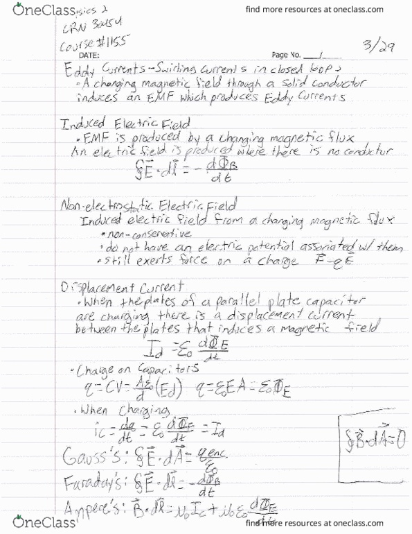 PHYS 1155 Lecture Notes - Lecture 23: Electric Field thumbnail