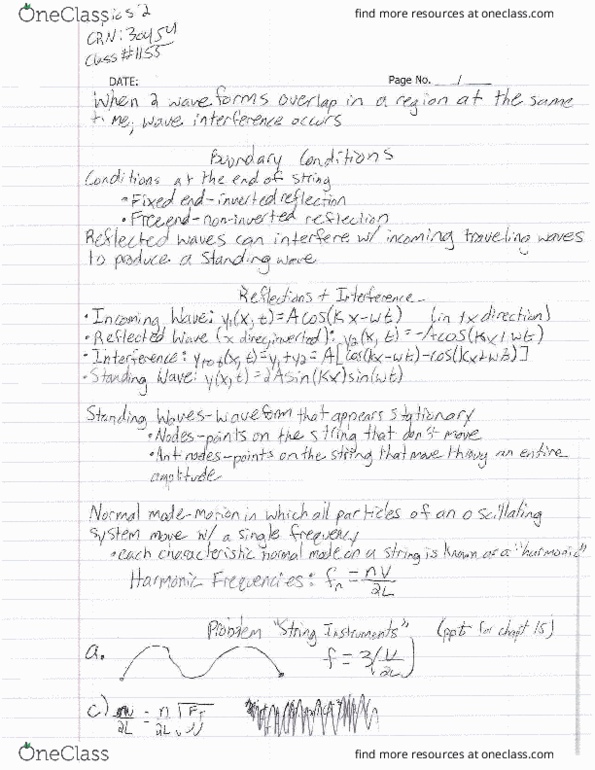 PHYS 1155 Lecture Notes - Lecture 20: Normal Mode, Mecha thumbnail