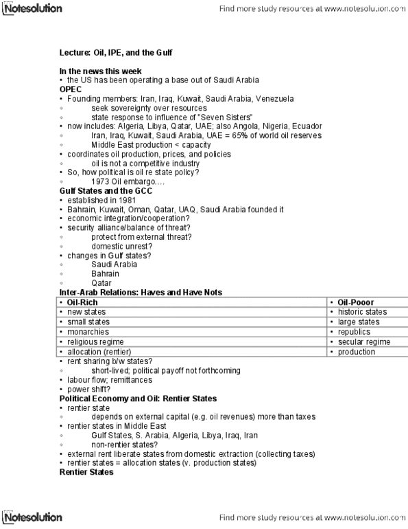 POLI 341 Lecture Notes - Class Conflict, Rational Agent thumbnail