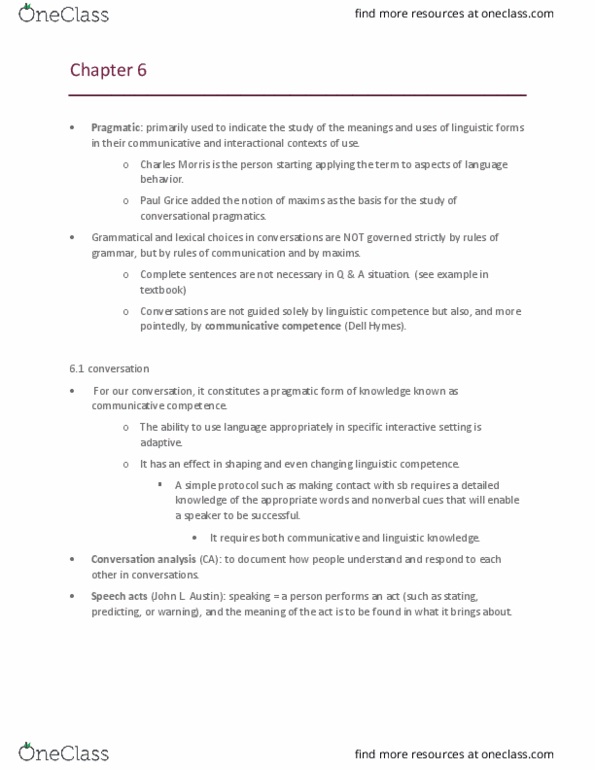 ANT253H1 Chapter Notes - Chapter 6: Critical Discourse Analysis, Stephen Levinson, Socalled thumbnail