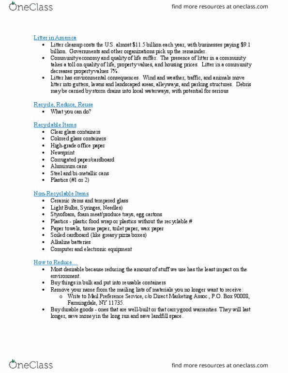 FCSE 3120 Lecture Notes - Lecture 6: Compost, Alkaline Battery, Toughened Glass thumbnail