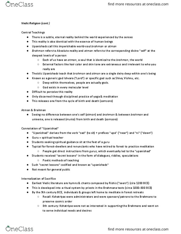 RG ST 3 Lecture Notes - Lecture 4: Saguna Brahman, Aranyaka, Para Brahman thumbnail