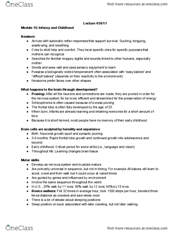 PSYCH 10 Lecture Notes - Lecture 6: Lev Vygotsky, Dsm-5, Attachment Disorder thumbnail