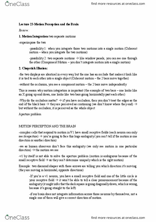 01:830:301 Lecture Notes - Lecture 23: Absolute Threshold, Retina, Illusory Motion thumbnail