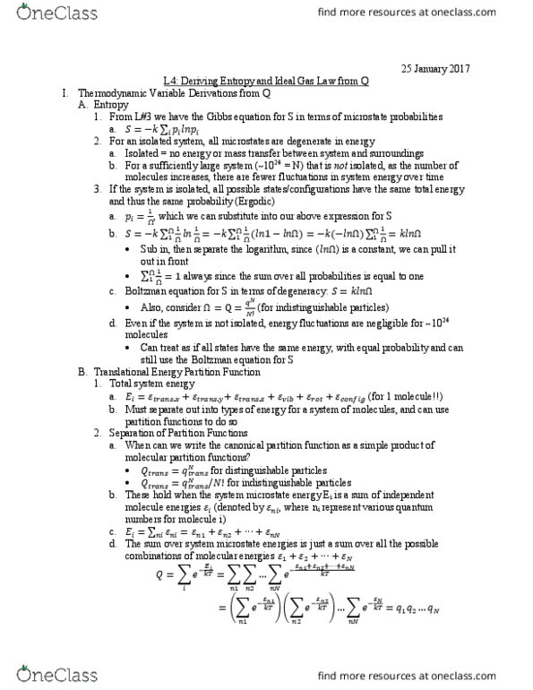 University College - Chemistry Chem 402 Lecture Notes - Lecture 4: Thermal De Broglie Wavelength, Gaussian Function, Identical Particles thumbnail