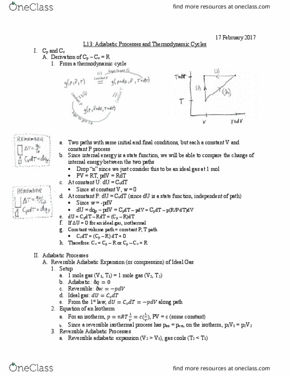 University College - Chemistry Chem 402 Lecture Notes - Lecture 13: Automobilclub Von Deutschland, Path Dependence, Irreversible Process thumbnail