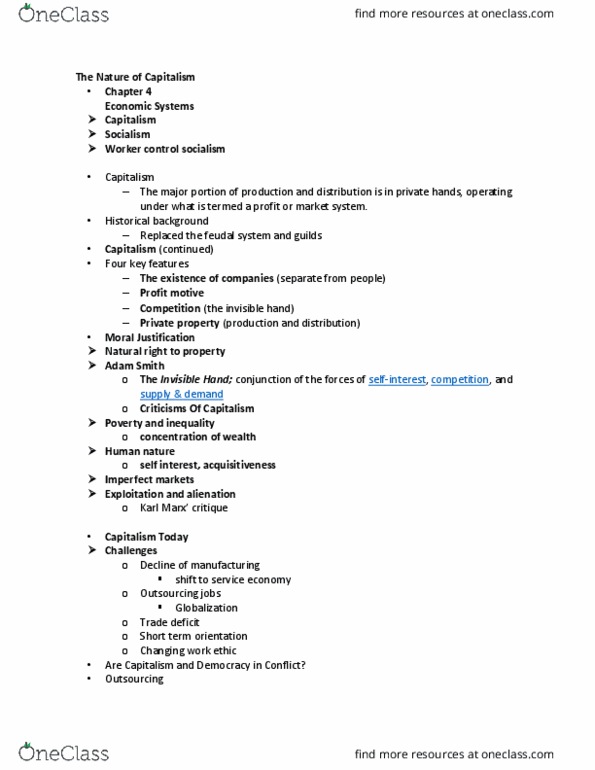 ADMS 3660 Chapter Notes - Chapter 4: Outsourcing, Profit Motive, Human Nature thumbnail