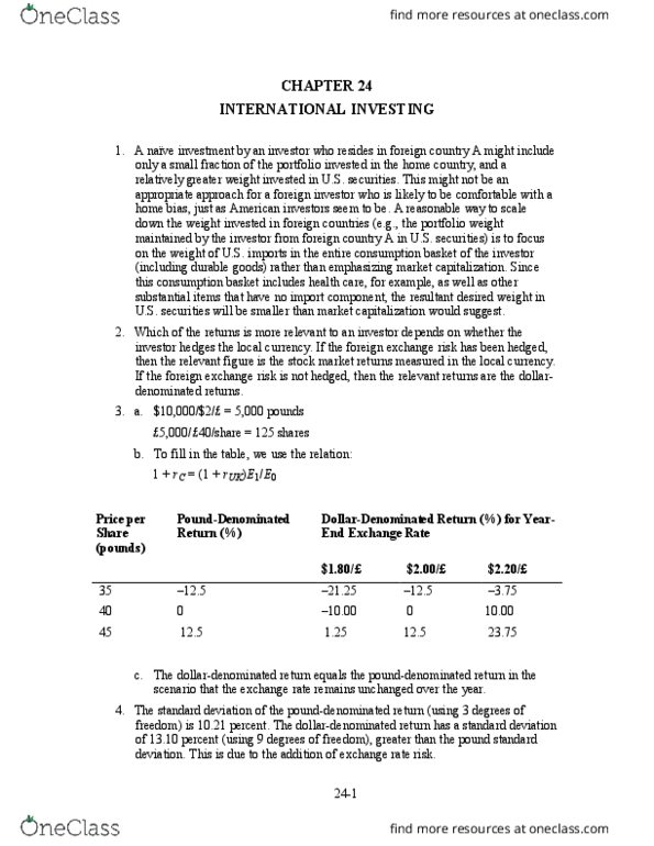 ADMS 4501 Lecture Notes - Lecture 4: Efficient Frontier, Canadian Dollar, Foreign Exchange Spot thumbnail
