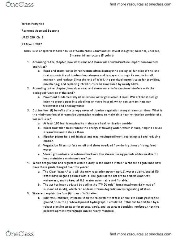 URBS 150 Chapter Notes - Chapter 8: Total Maximum Daily Load, Hydrograph, Surface Runoff thumbnail