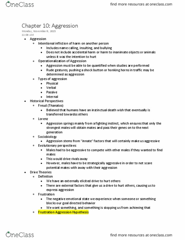 PSY 220 Chapter Notes - Chapter 10: Prosocial Behavior, Narcissism, Social Exclusion thumbnail