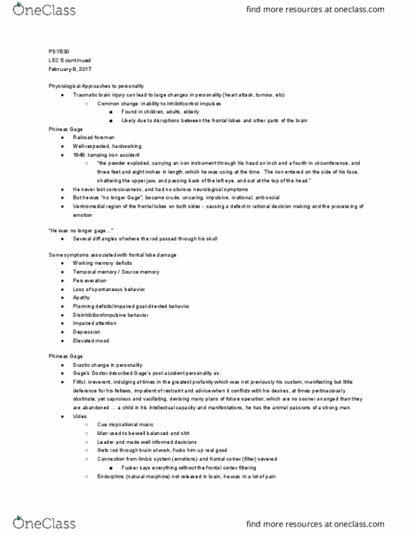 PSYB30H3 Lecture Notes - Lecture 5: Hemoglobin, Nature Neuroscience, Psychological Science thumbnail