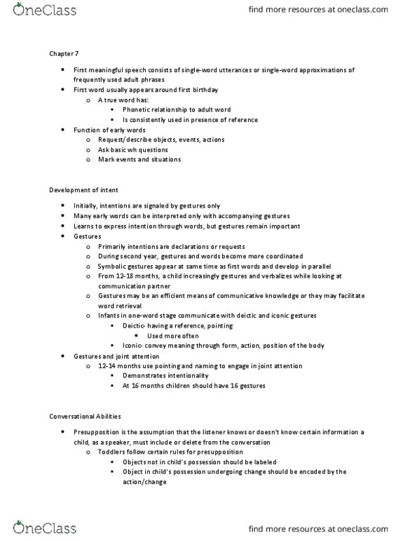 CSD-3366 Lecture Notes - Lecture 7: Fast Mapping, Semantic Feature, Deixis thumbnail