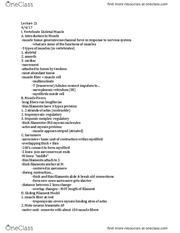 01:119:116 Lecture Notes - Lecture 21: Mollusca, Human Skeleton, Echinoderm thumbnail