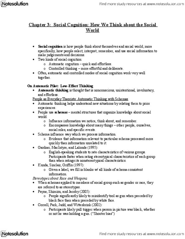 ECN 510 Chapter Notes - Chapter 3: Social Cognition, Base Rate, Availability Heuristic thumbnail