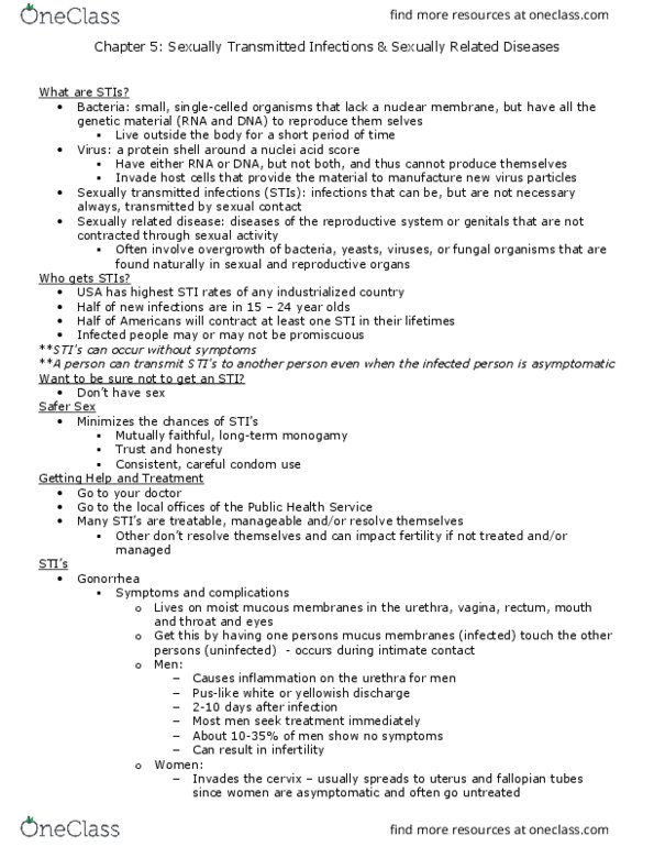 PSYC 210 Lecture Notes - Lecture 5: Ectopic Pregnancy, Opportunistic Infection, Preterm Birth thumbnail