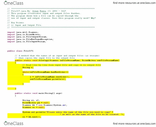 COMP 249 Lecture 11: FileIO7.java thumbnail