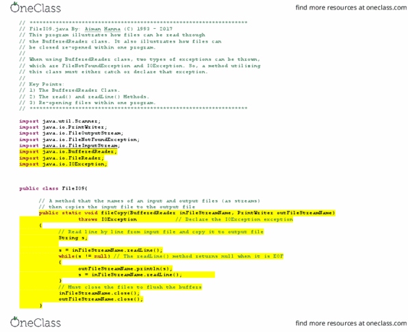 COMP 249 Lecture 11: FileIO9.java thumbnail