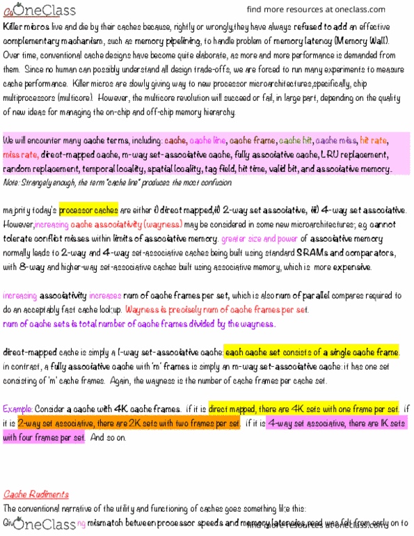 COMP 228 Lecture Notes - Lecture 16: Operand, Cache Memory, Cache Coherence thumbnail