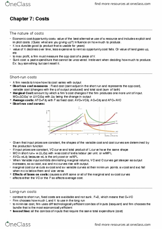 ECON 230D1 Chapter Notes - Chapter 7: Tangent, Root Mean Square, Diminishing Returns thumbnail